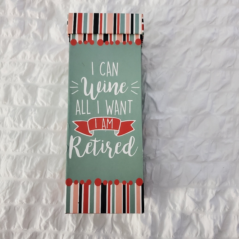 Retirement Wine Glass Gift Box - Green and Red